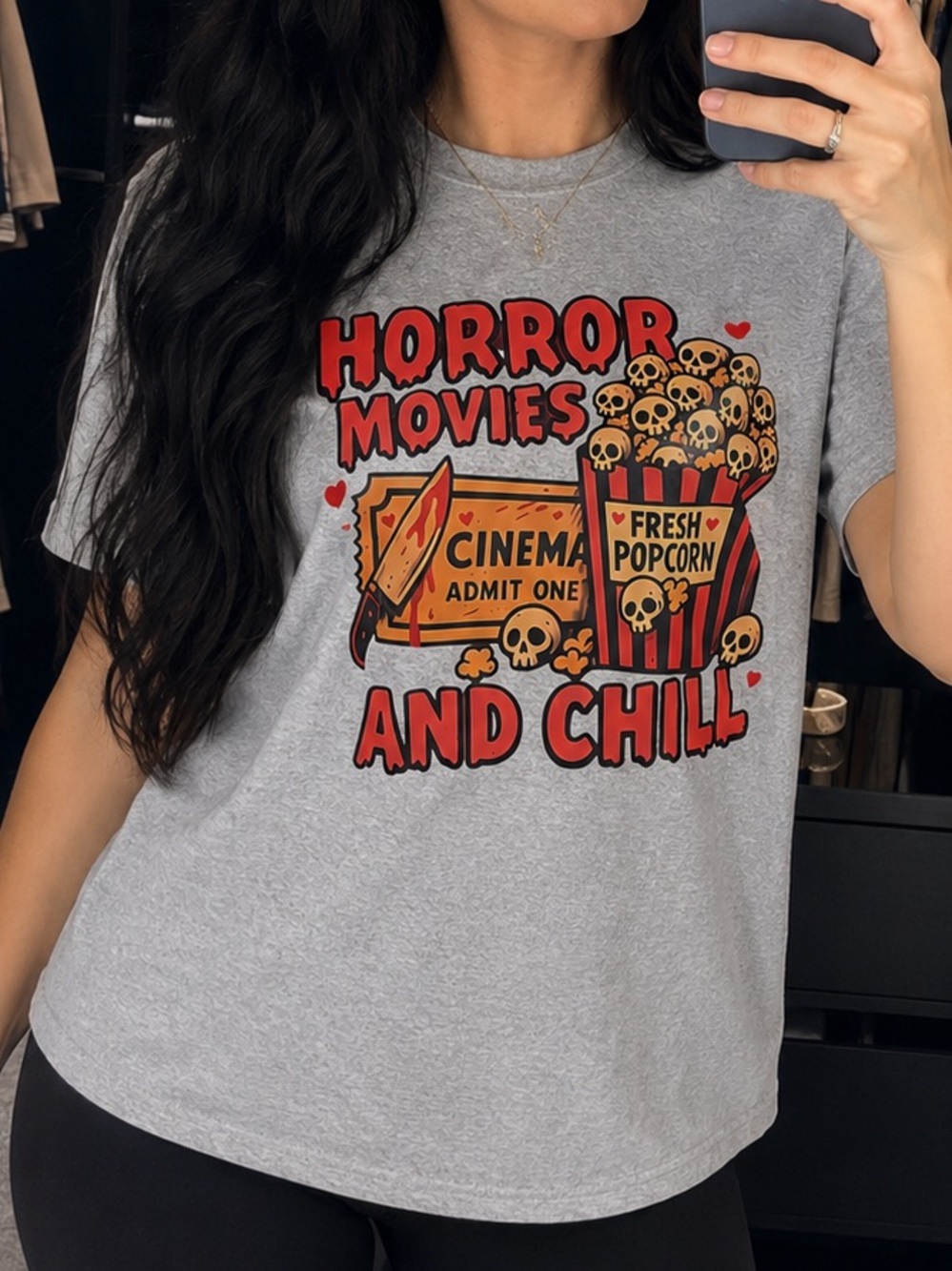 Horror Movies & Chill Graphic Tee 🎃👻🍿